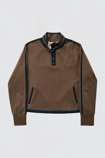 BARAM SWEATSHIRT TOP IN OLIVE GREEN AND NAVY