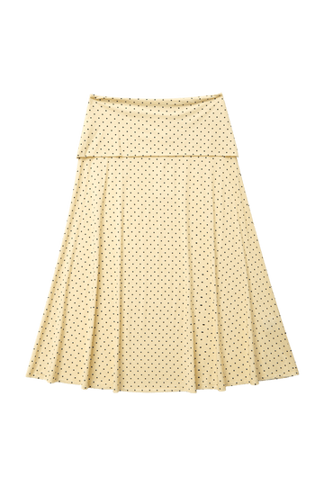 Foldover Flared Maxi Skirt