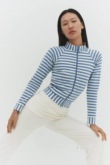 JUREMA JACKET IN WASHED BLUE AND WHITE