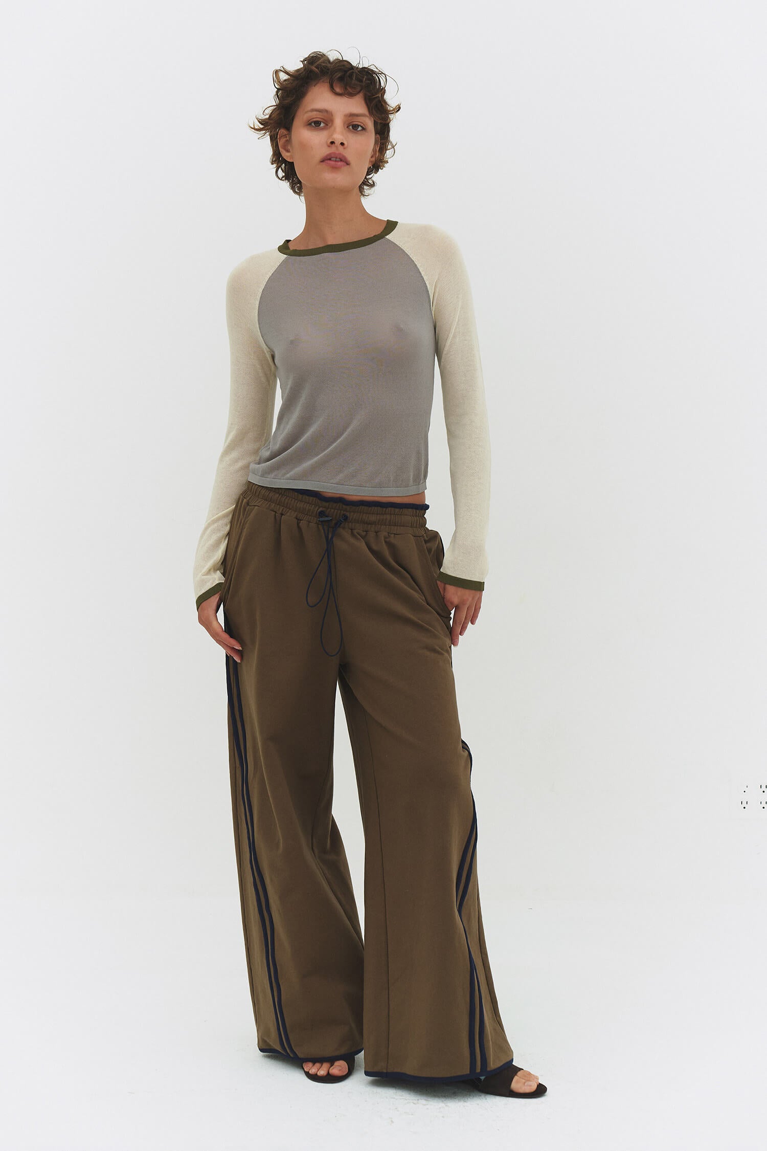 COLOR BLOCK RAGLAN KNIT TOP IN MATCHA MEL – findmenowthelabel