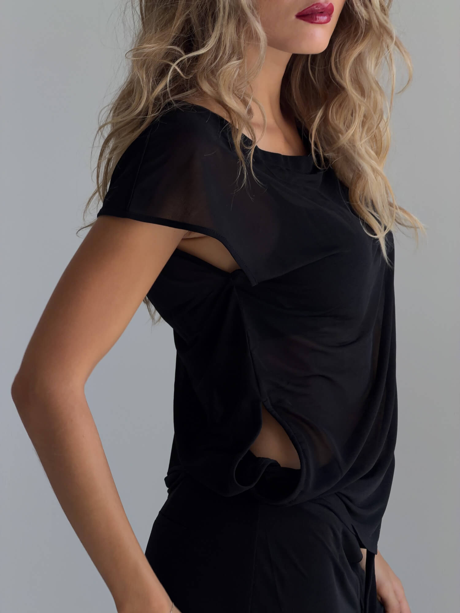 Asymmetric Multi-Wear Tie Tunic Top