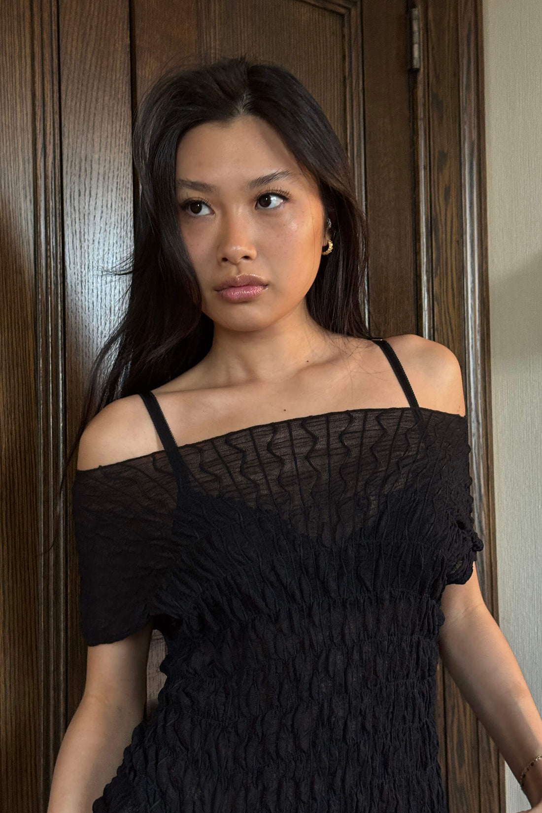 Ruched Ross Slvless Top