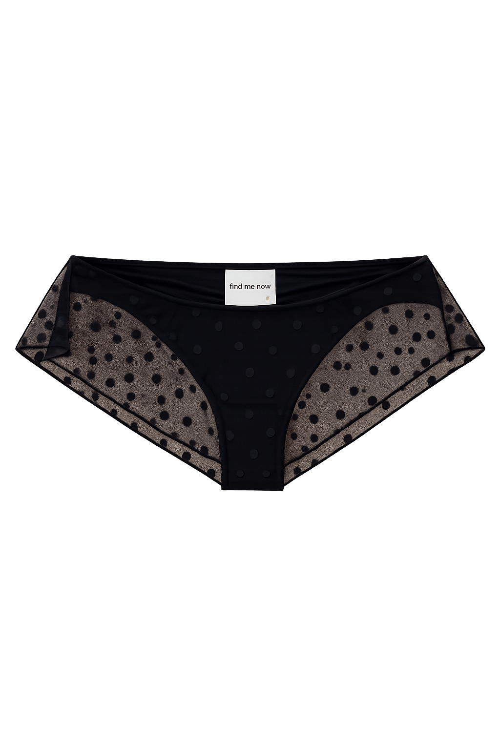 MAVIE RUFFLE THONG IN BLACK POLKA DOT